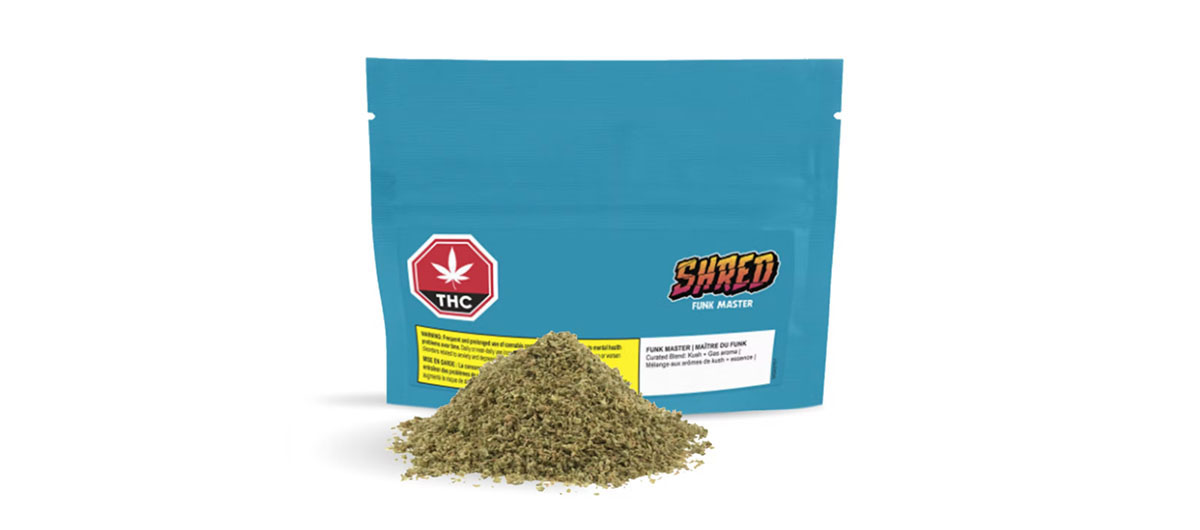 Funk Master pre-ground weed from Shred. Buy weed at 6ix dispensary Ajax. Weed delivery near me.