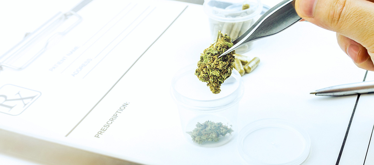 medical marijuana concept at doctors office